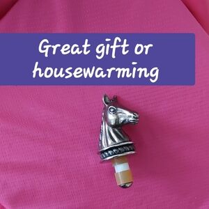 Silver Horse Head Bottle Stopper NEIMAN MARCUS